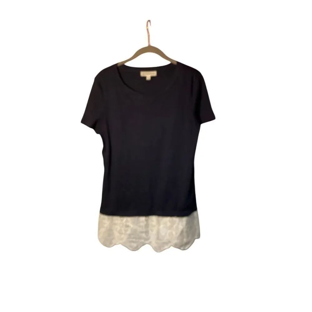 Joneswear women’s navy blue short sleeve, top size medium